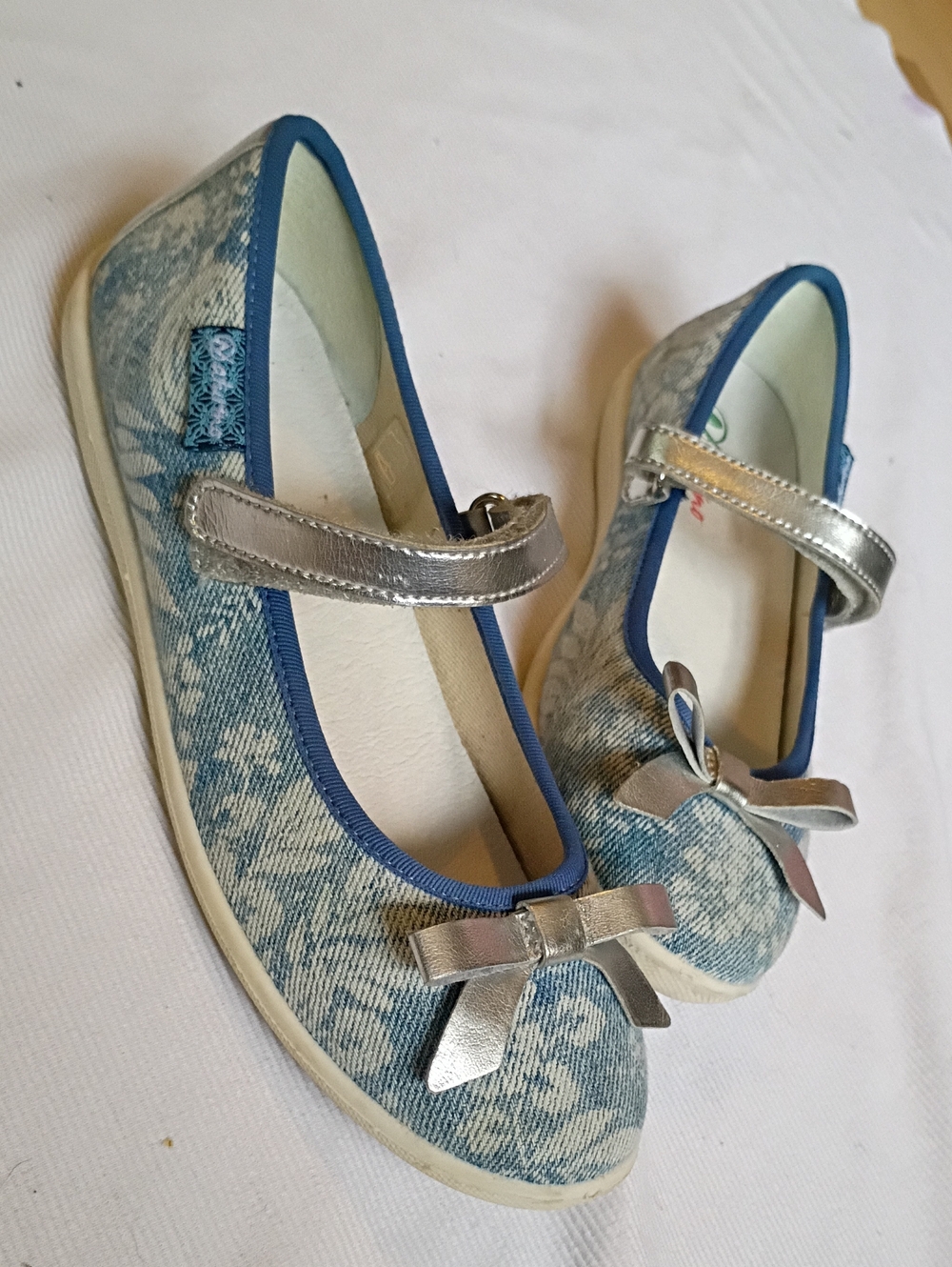 Naturino Girls Blue Denim Mary Jane Shoes EU 33
